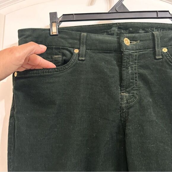 7 FOR ALL MANKIND‎ DARK FOREST GREEN CORDUROY SKINNY PANTS 30 - Picture 4 of 14